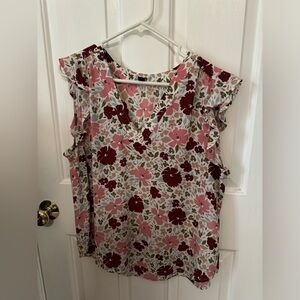 Ann Taylor Floral V-neck Blouse